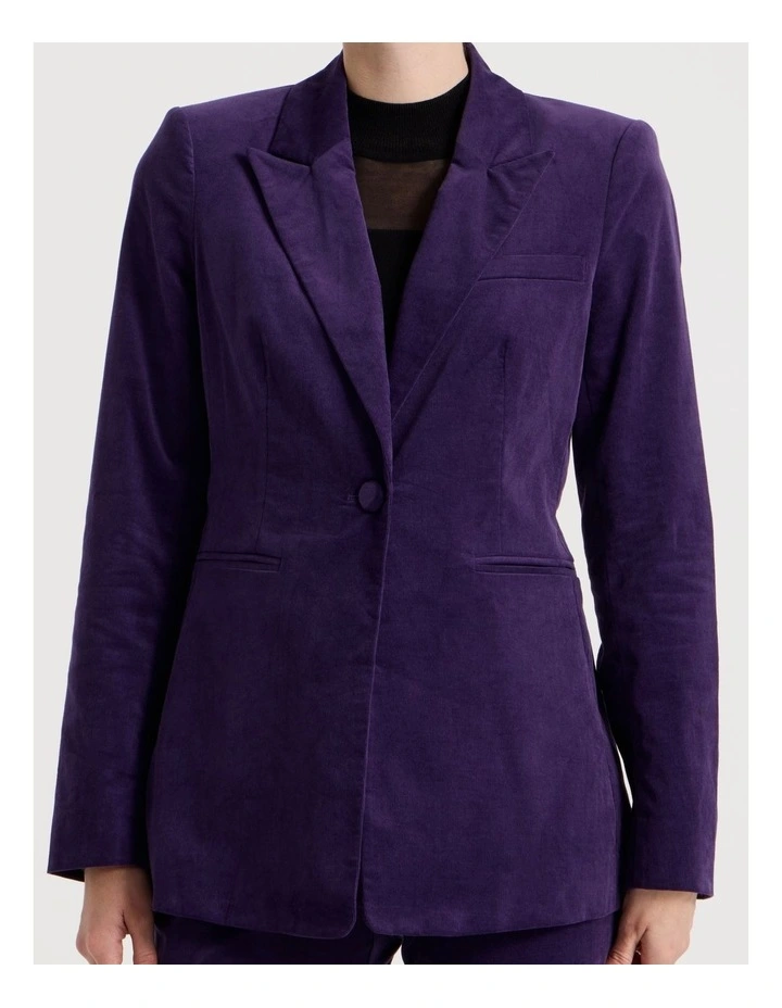 Velvet Blazer in Purple image 3
