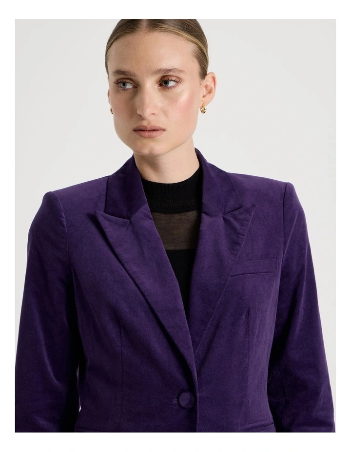 Velvet Blazer in Purple image 4