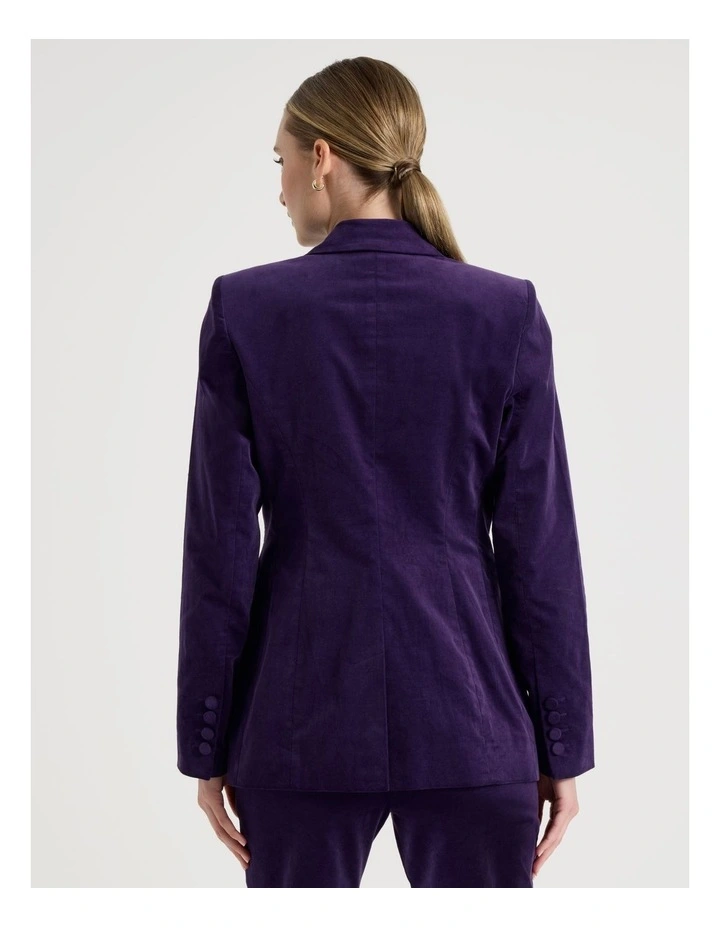 Velvet Blazer in Purple image 6