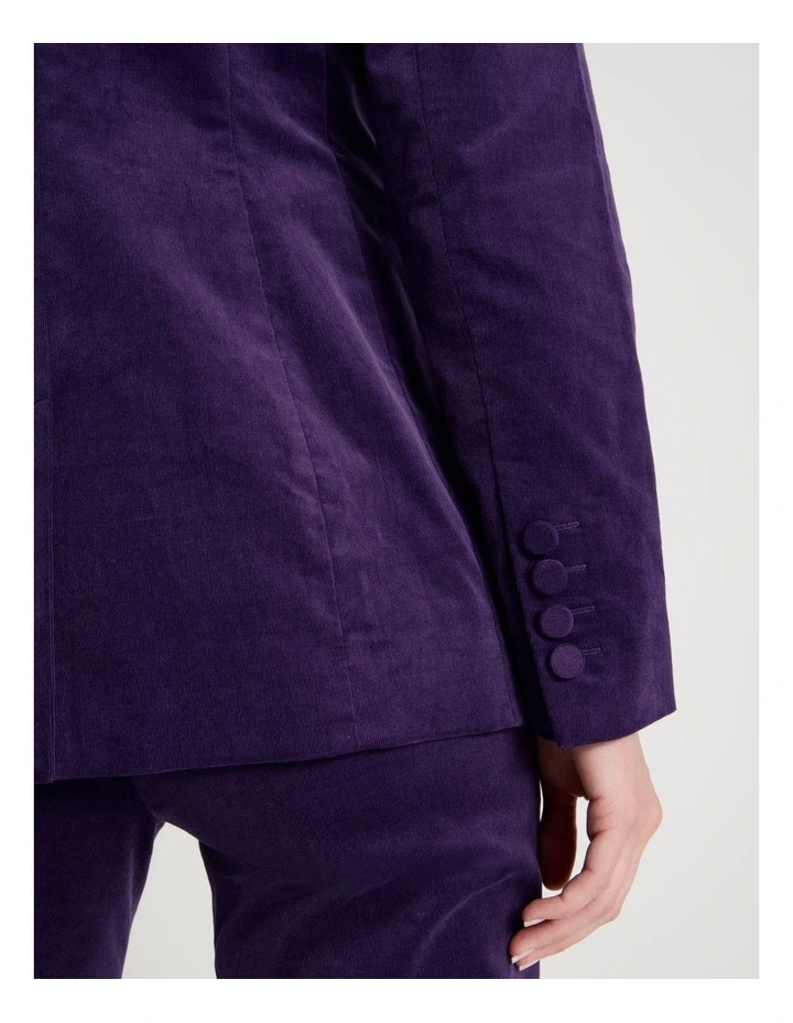 Velvet Blazer in Purple image 7