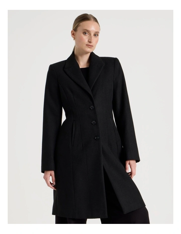 Hourglass Coat in Black image 2