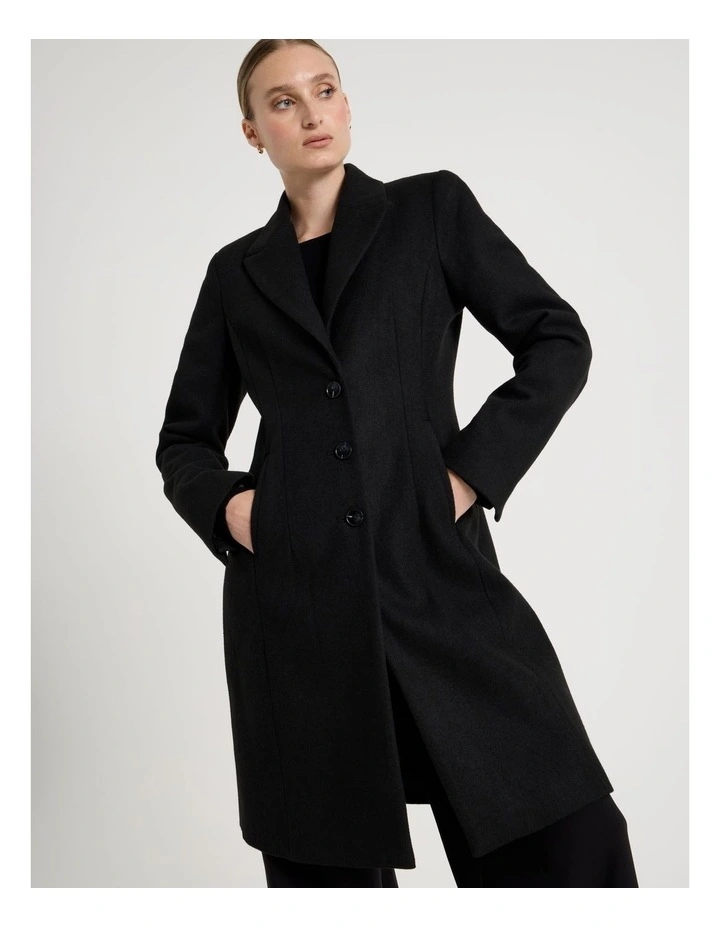 Hourglass Coat in Black image 3