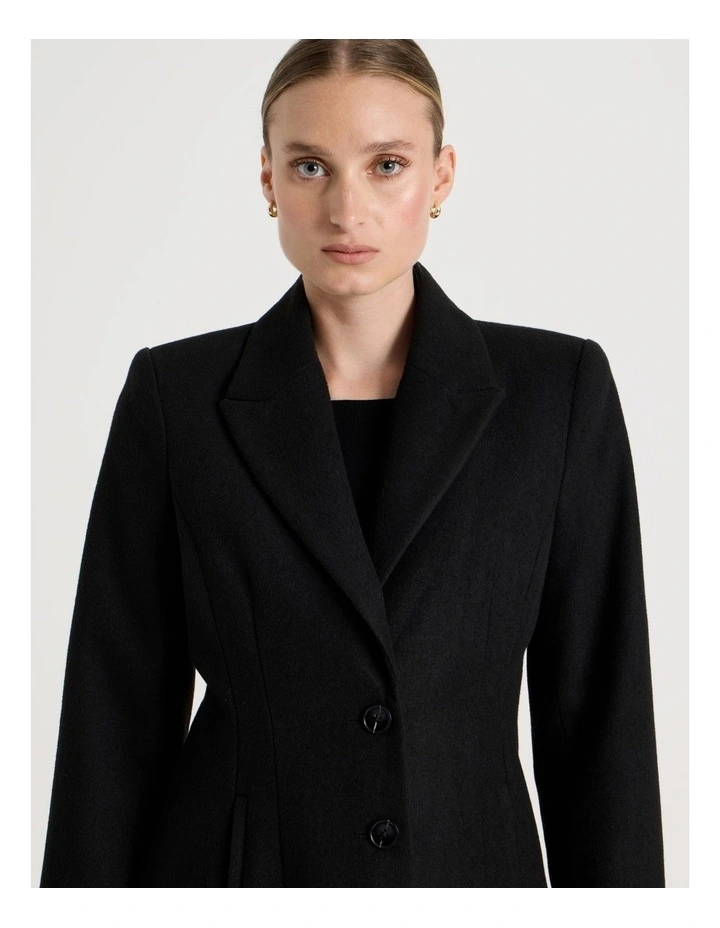 Hourglass Coat in Black image 4