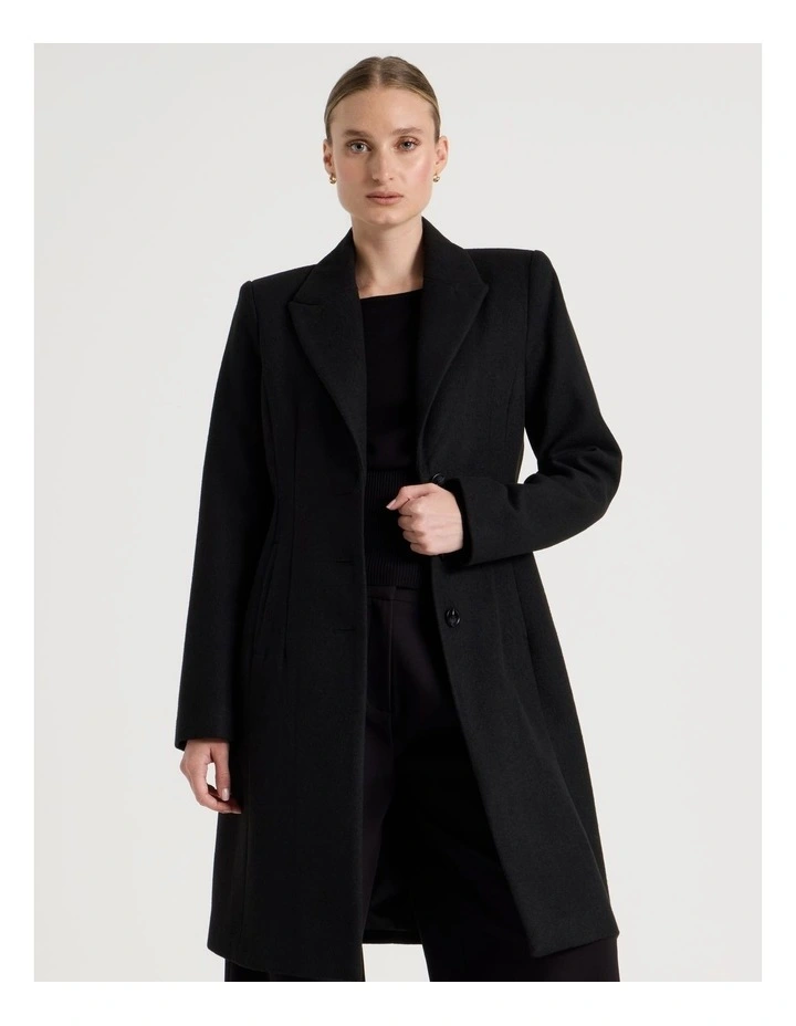 Hourglass Coat in Black image 5