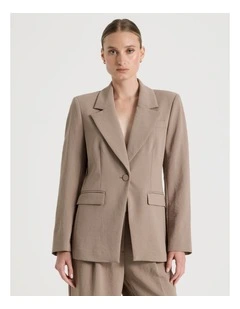 Single Breasted Blazer in Taupe