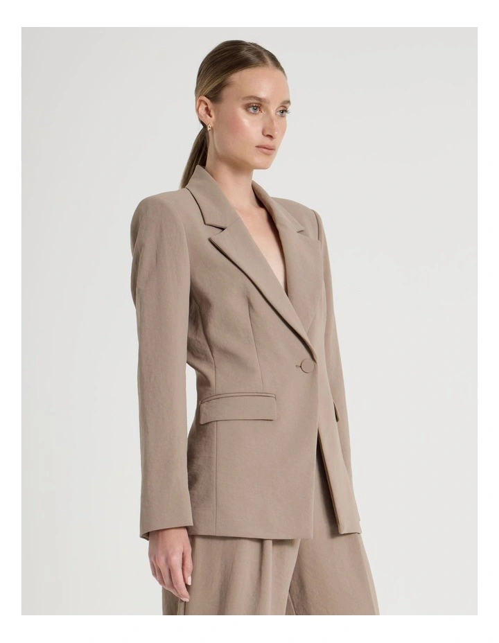 Single Breasted Blazer in Taupe image 5