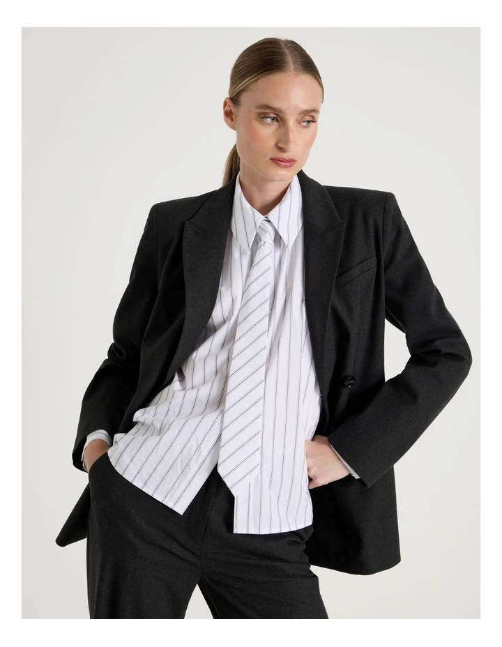 Flannel Blazer in Charcoal image 1