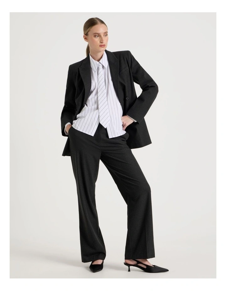 Flannel Blazer in Charcoal image 2