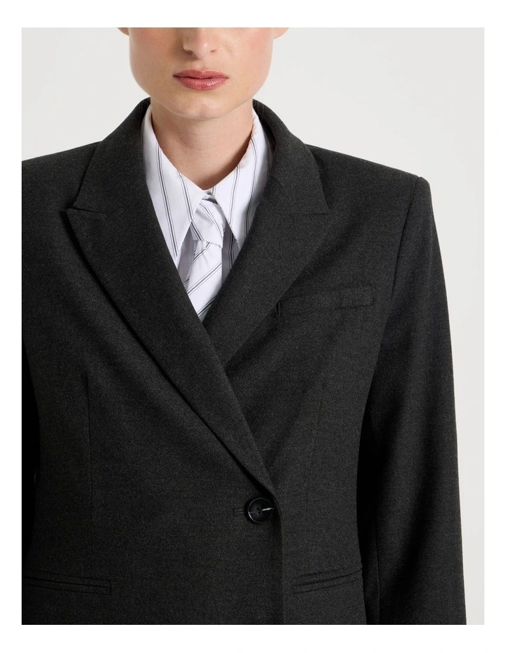 Flannel Blazer in Charcoal image 5