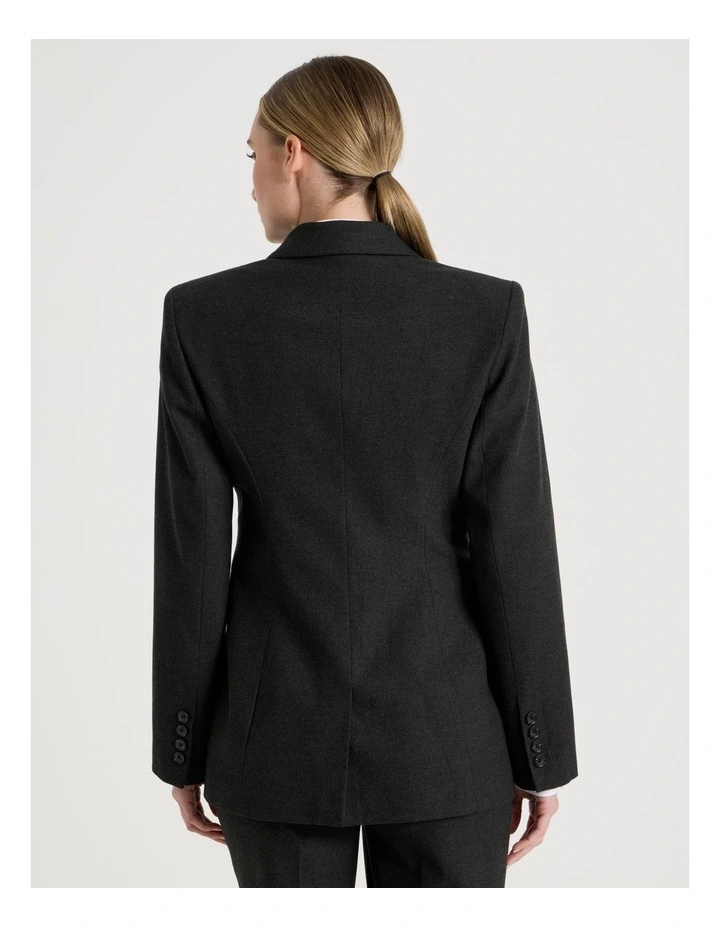 Flannel Blazer in Charcoal image 6