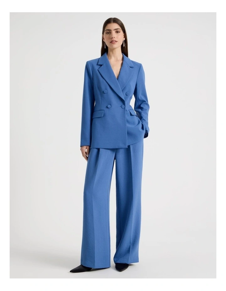 Double Breasted Blazer in Blue image 2