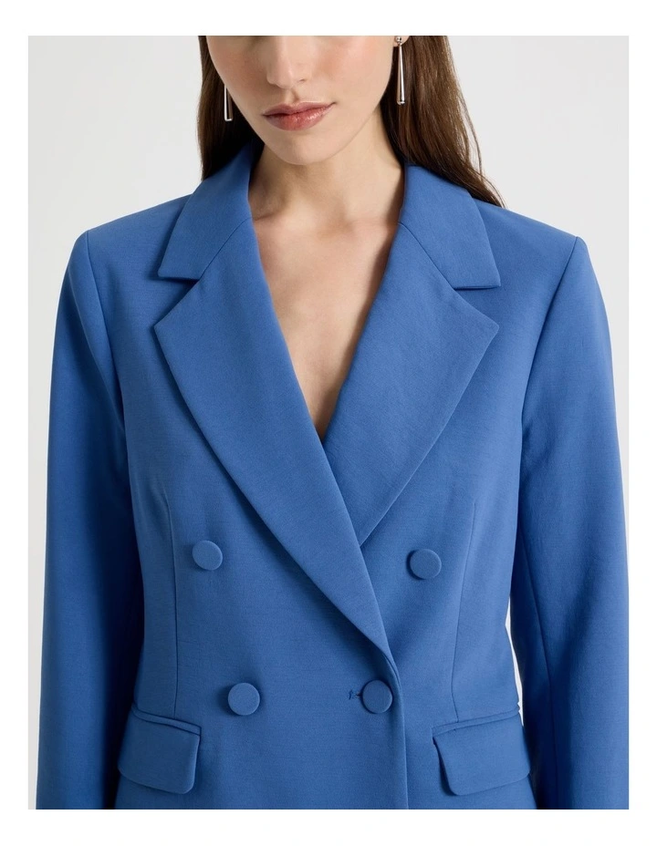 Double Breasted Blazer in Blue image 3