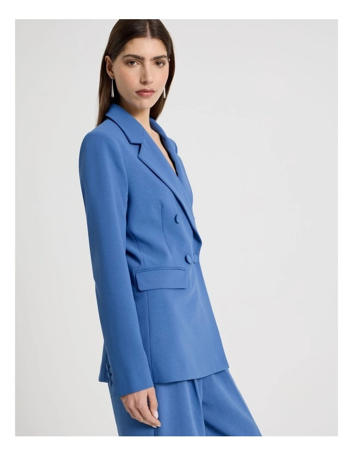 Double Breasted Blazer in Blue image 4