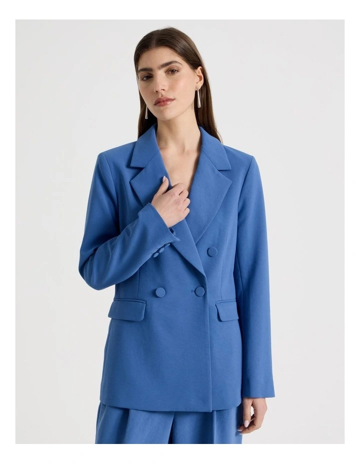 Double Breasted Blazer in Blue image 5