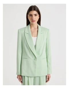 Satin Oversized Blazer in Mint