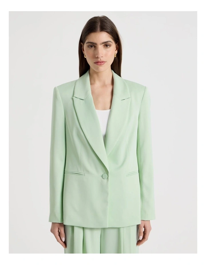 Satin Oversized Blazer in Mint image 1