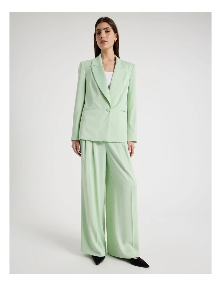 Satin Oversized Blazer in Mint image 2