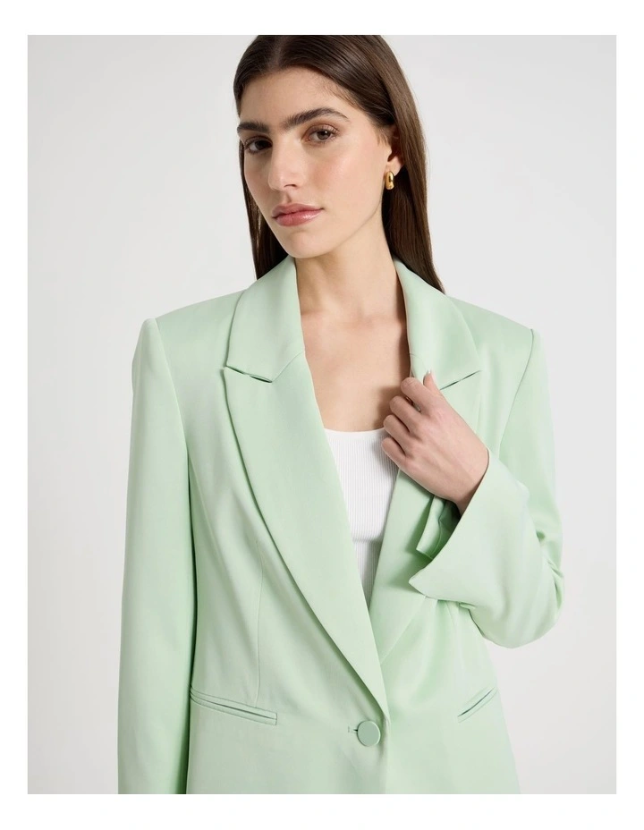 Satin Oversized Blazer in Mint image 3