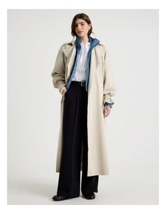 Soft Trench Coat in Stone