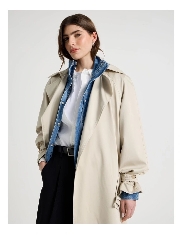 Soft Trench Coat in Stone image 2