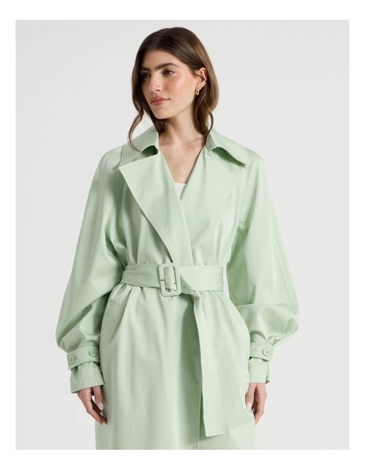 Soft Trench Coat in Mint image 2