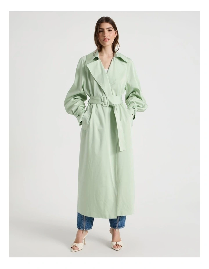 Soft Trench Coat in Mint image 4