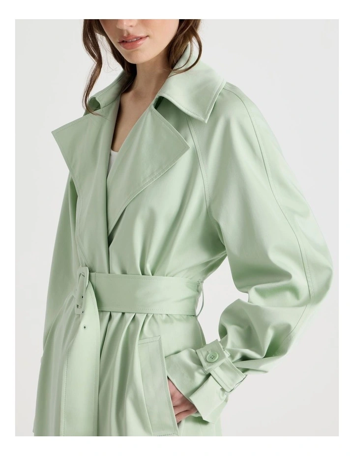Soft Trench Coat in Mint image 6