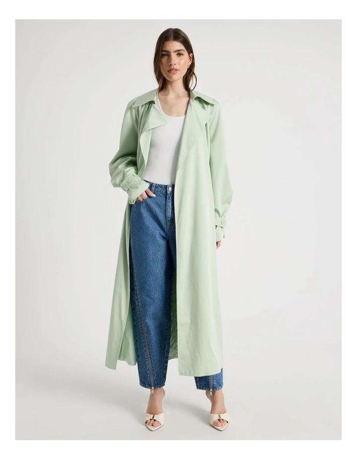 Soft Trench Coat in Mint image 7