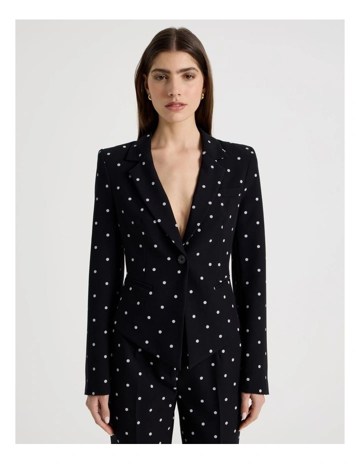 Spot Single Breasted Blazer in Black/White image 1