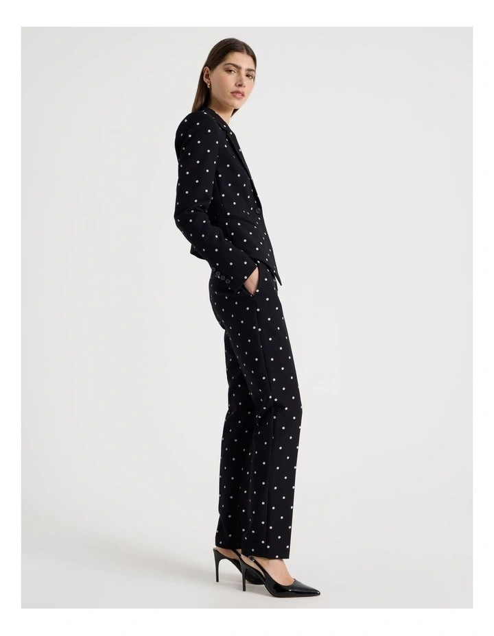 Spot Single Breasted Blazer in Black/White image 2