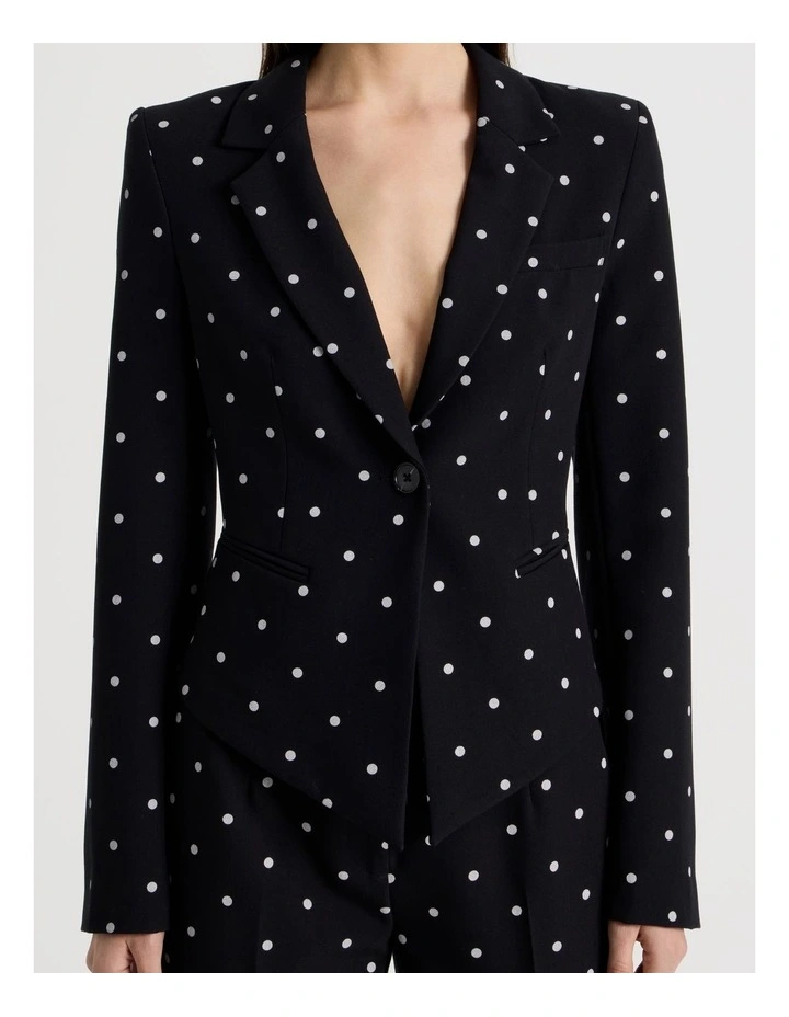 Spot Single Breasted Blazer in Black/White image 3