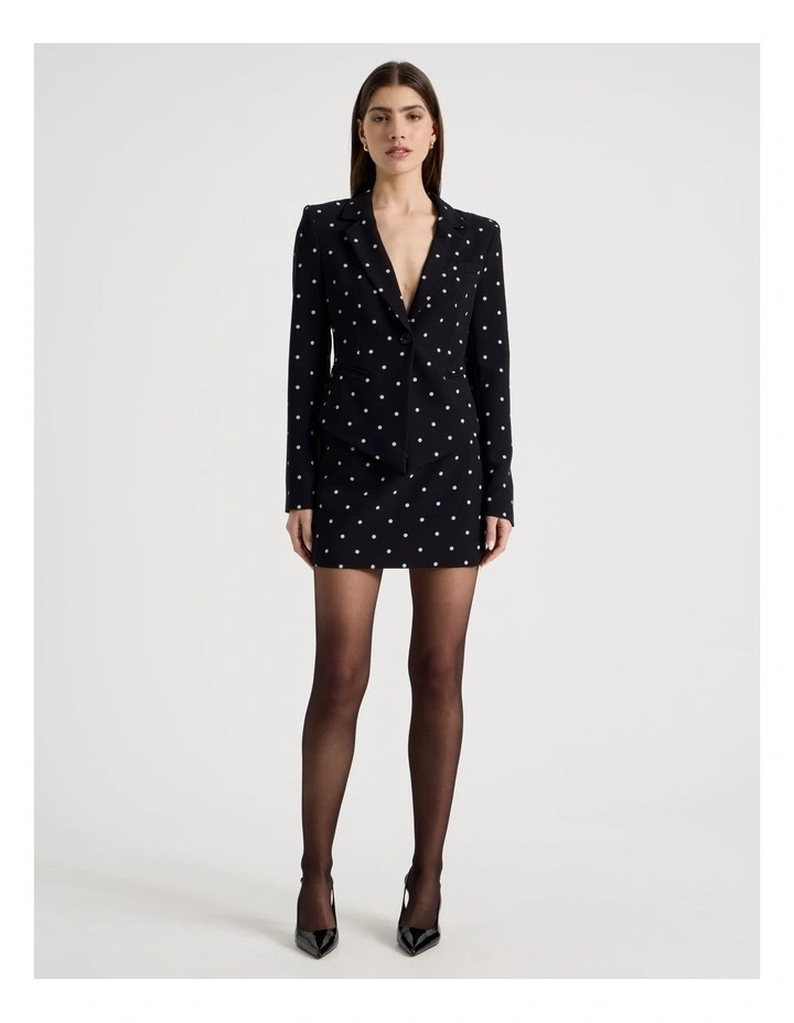 Spot Single Breasted Blazer in Black/White image 5