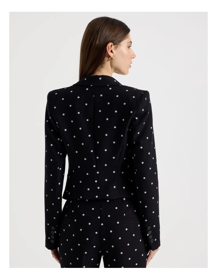 Spot Single Breasted Blazer in Black/White image 6
