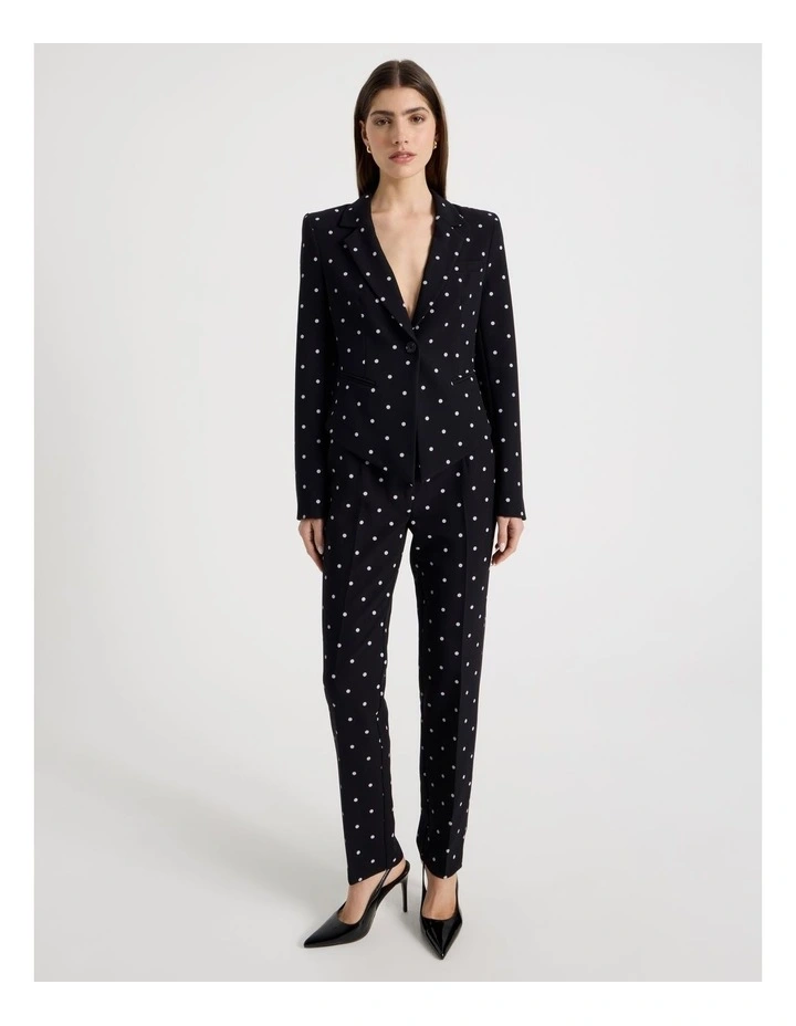 Spot Single Breasted Blazer in Black/White image 7