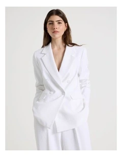Double Breasted Blazer in White