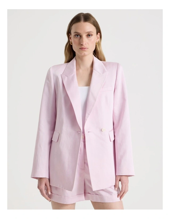Twill Blazer in Light Pink image 5