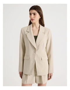 Single Breasted Blazer in Stone