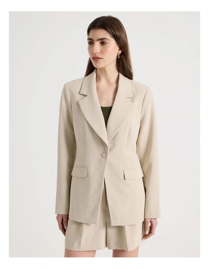 Single Breasted Blazer in Mink image 1