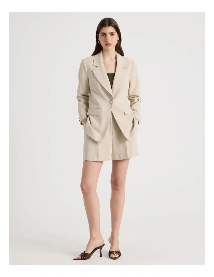 Single Breasted Blazer in Mink image 2