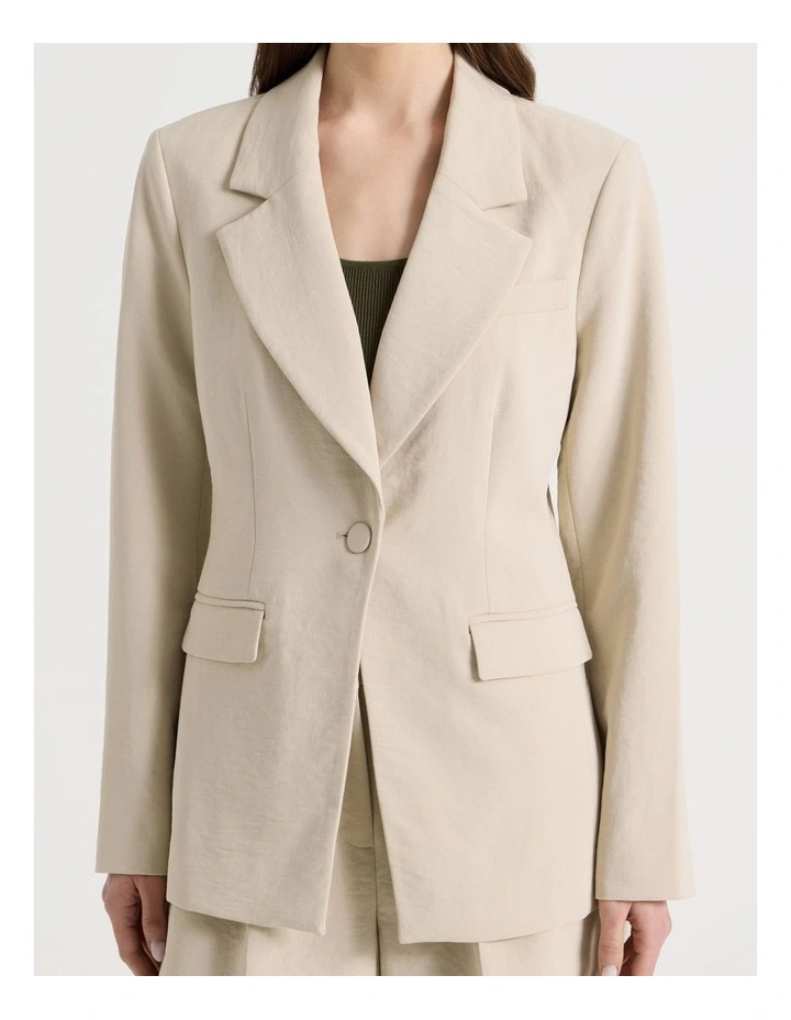 Single Breasted Blazer in Mink image 7
