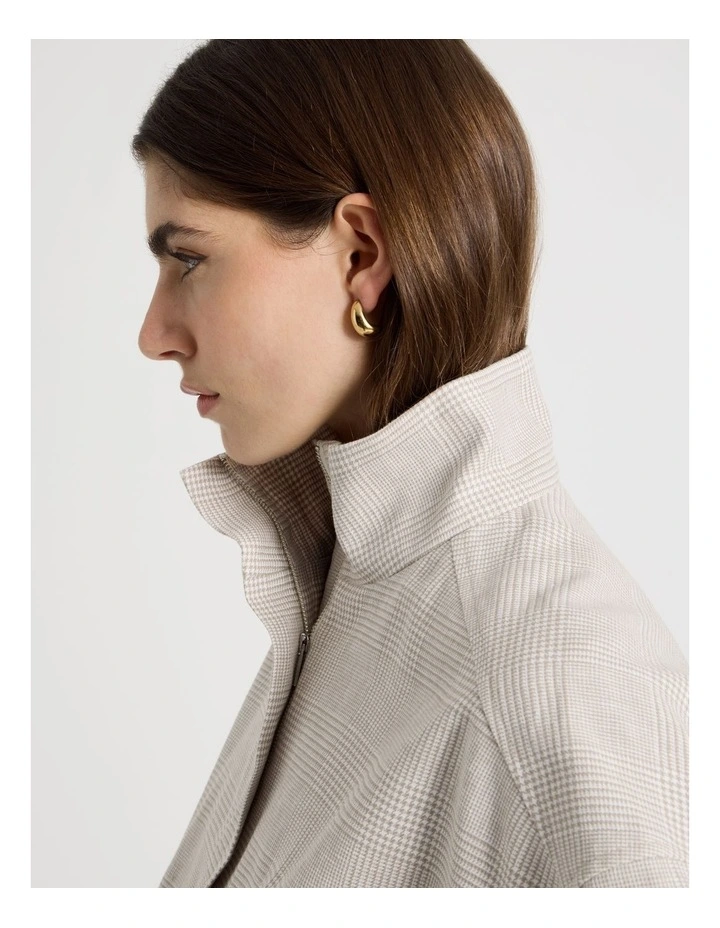 Cropped Check Bomber in Mink image 5