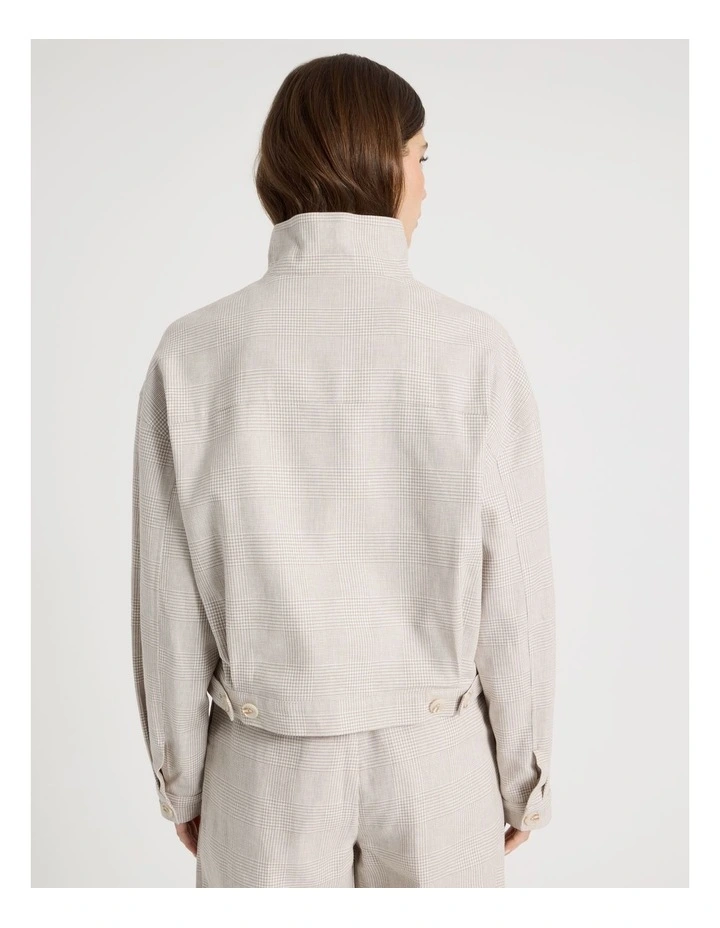 Cropped Check Bomber in Mink image 6