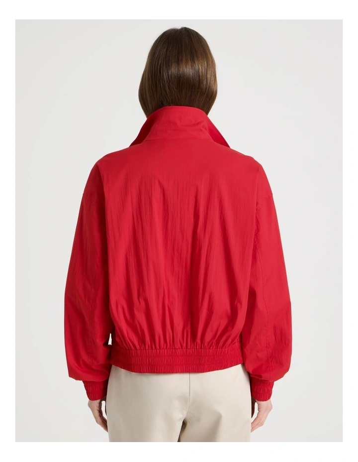 Utility Detail Cotton Bomber in Red image 6