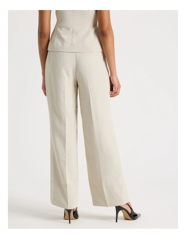 Pleat Front Wide Leg Pant in Stone image 5
