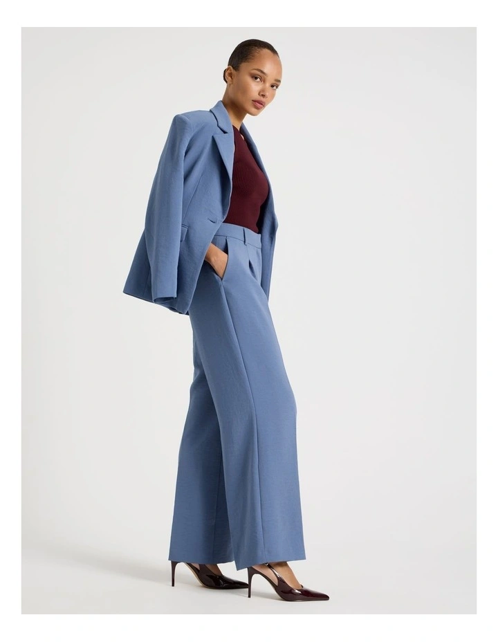 Pleat Front Wide Leg Pant in Dusty Blue image 3