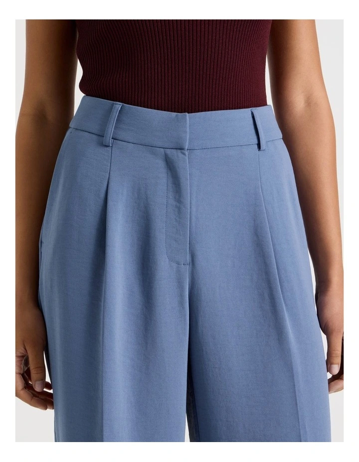 Pleat Front Wide Leg Pant in Dusty Blue image 5