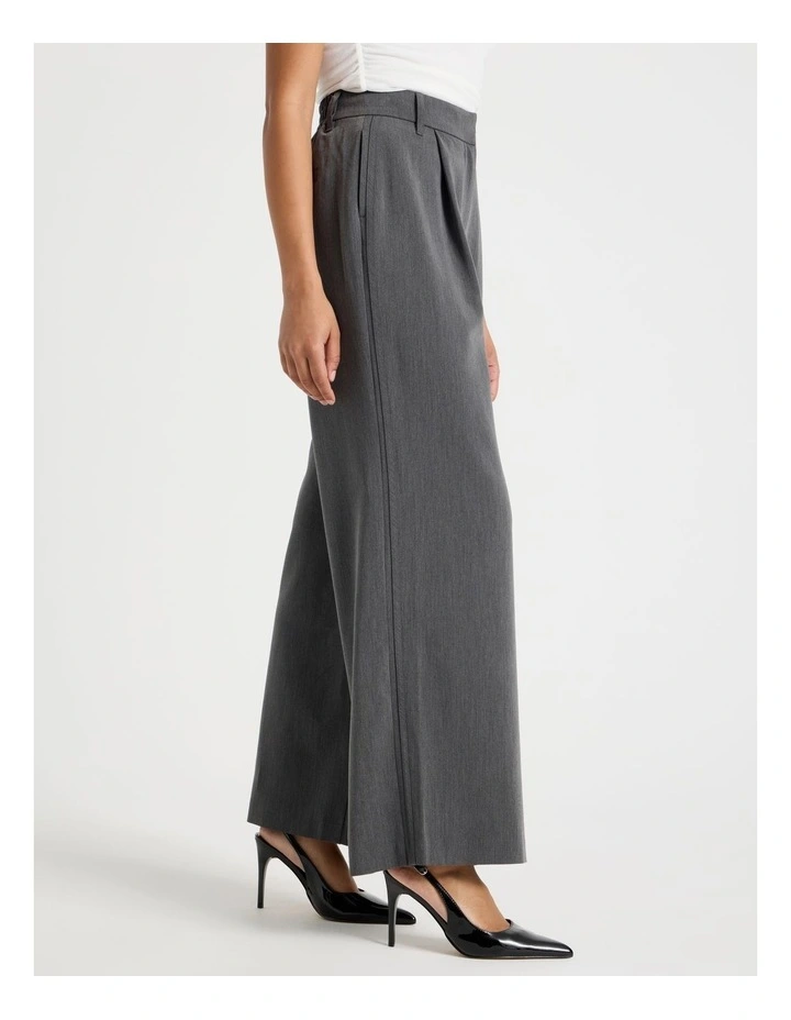 Elastic Back Wide Leg Tailored Pant in Charcoal image 2