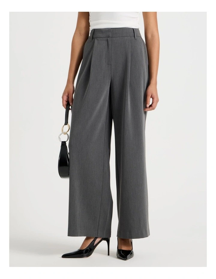 Elastic Back Wide Leg Tailored Pant in Charcoal image 5