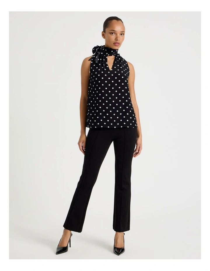 Ponte Flare Legging With Split Hem in Black image 1