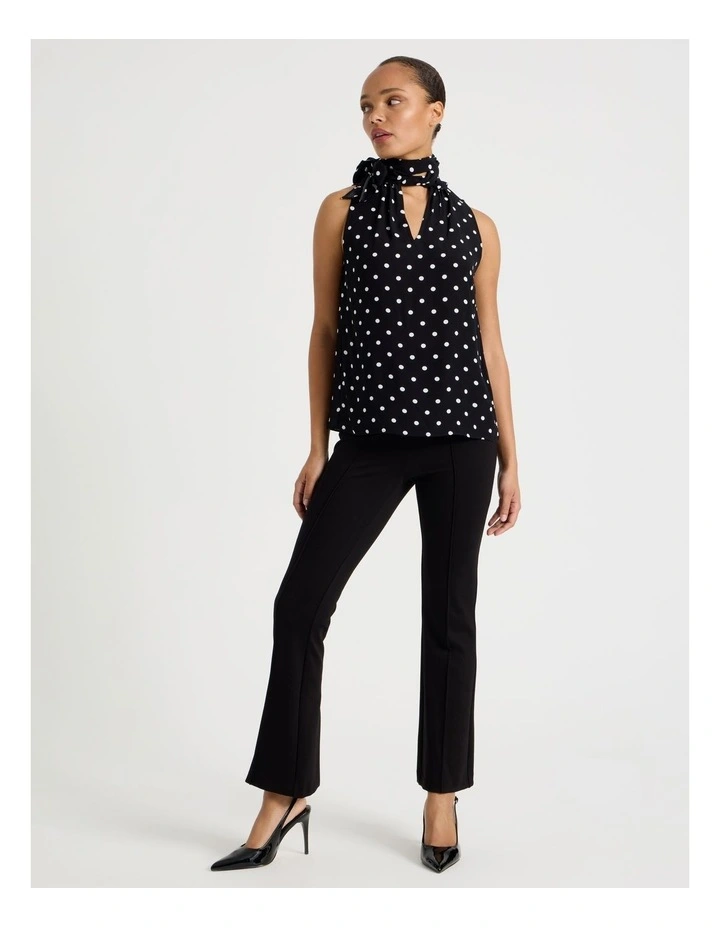 Ponte Flare Legging With Split Hem in Black image 6